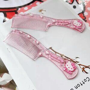 Hello Kitty Comb with Handle Clear Plastic w/ Glitter